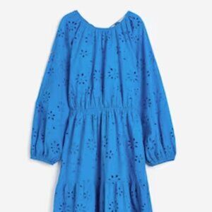 Eyelet embroidered Tie-detail Dres